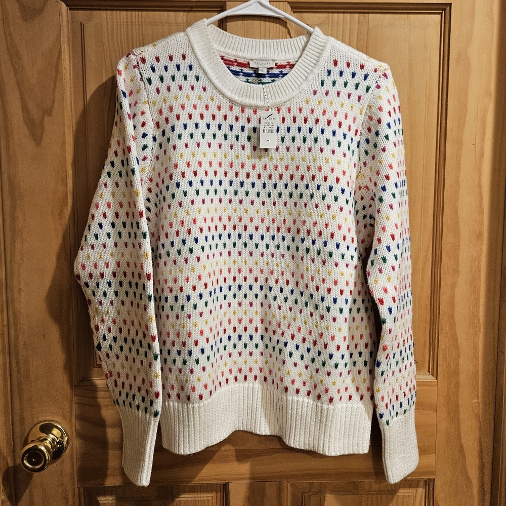 Talbots Rainbow Dot Sweater